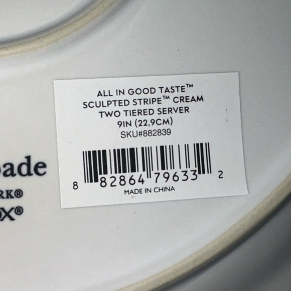 NEW Kate spade sculpted stripe cream set - Picture 5 of 5